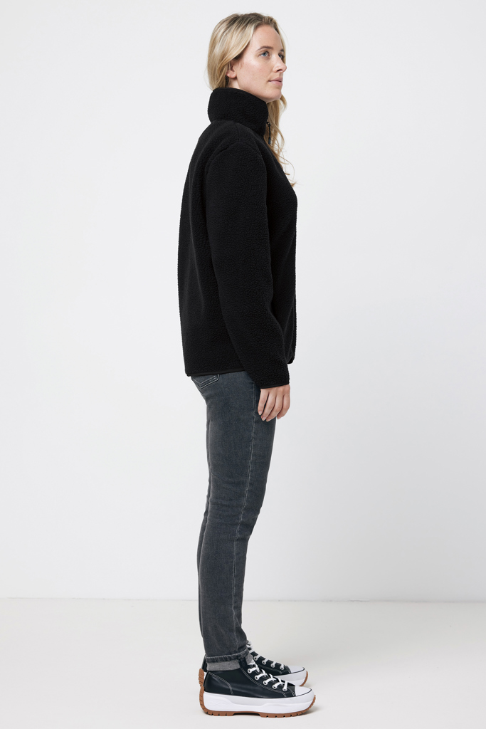 IQONIQ Diran gerecycled polyester pile-fleece jas, zwart