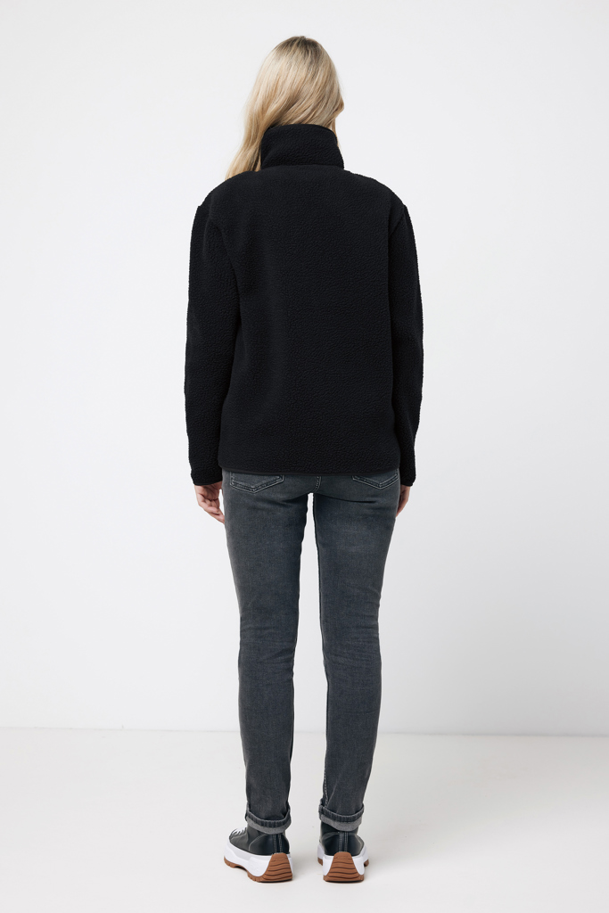 IQONIQ Diran gerecycled polyester pile-fleece jas, zwart