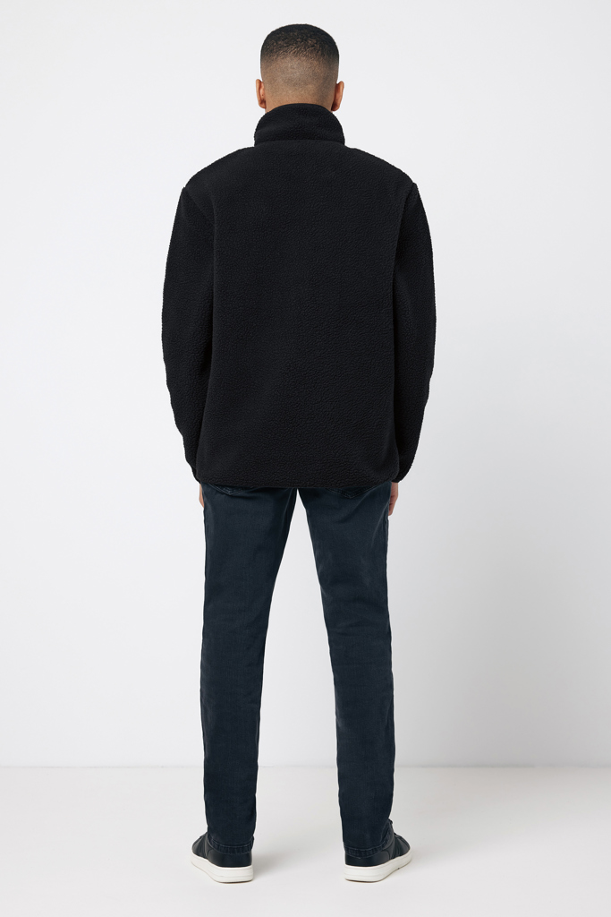 IQONIQ Diran gerecycled polyester pile-fleece jas, zwart