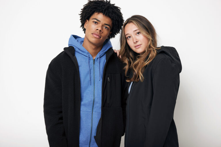 IQONIQ Diran gerecycled polyester pile-fleece jas, zwart