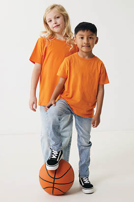 T-shirt da bambino Koli in cotone riciclato, nero