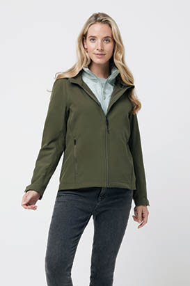 Veste femme soft shell en polyester recyclé Makalu, noir