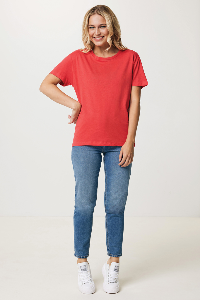 Yala women lightweight recycled cotton t-shirt, luscious red