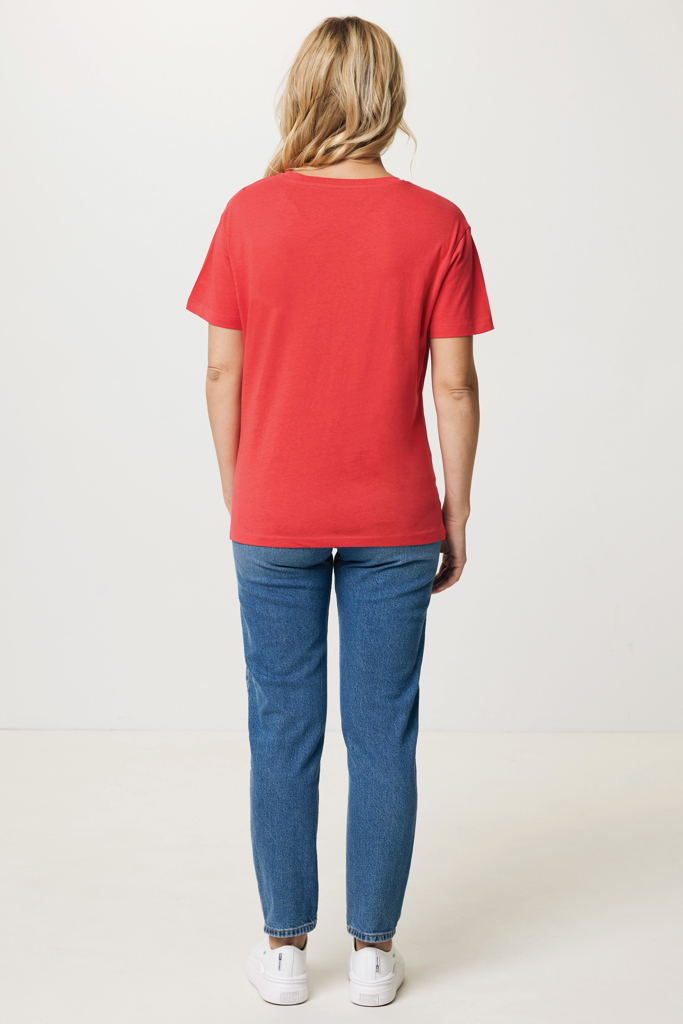 Yala women lightweight recycled cotton t-shirt, luscious red