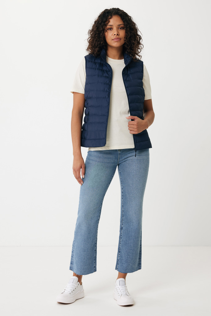 Meru dames gerecycled polyester bodywarmer, donkerblauw