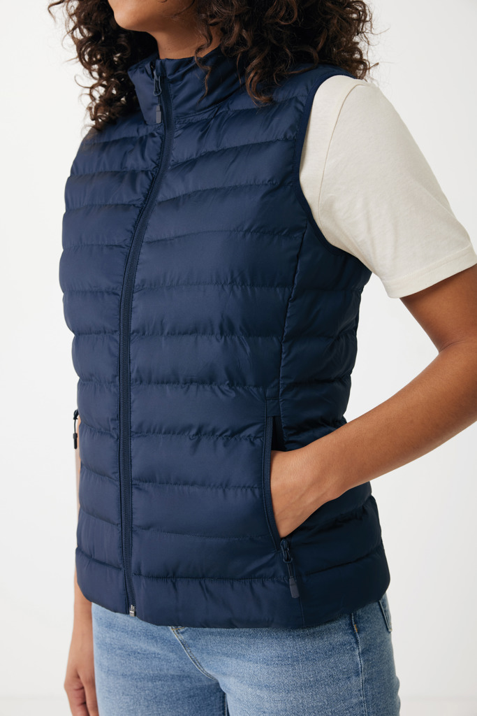 Meru dames gerecycled polyester bodywarmer, donkerblauw