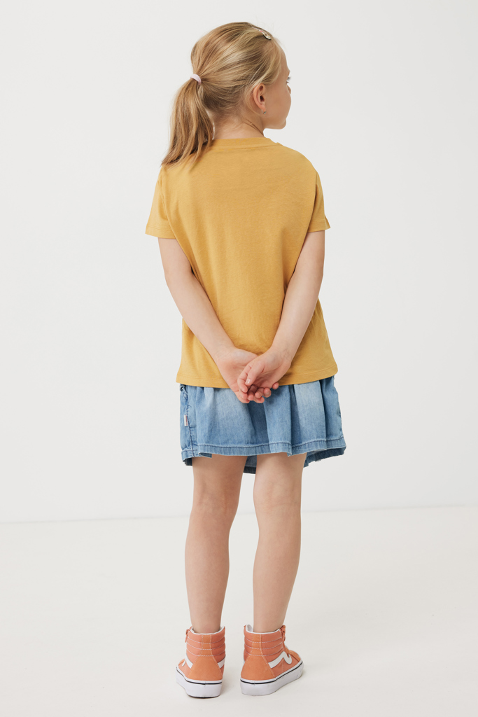 Koli kids lightweight recycled cotton t-shirt, ochre yellow