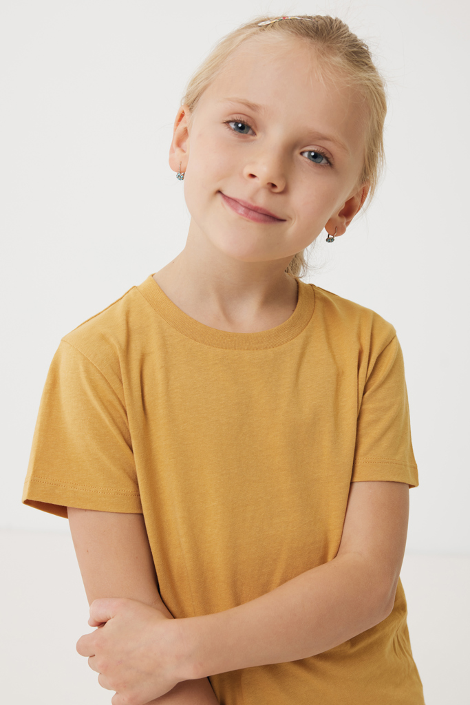 Koli kids lightweight recycled cotton t-shirt, ochre yellow