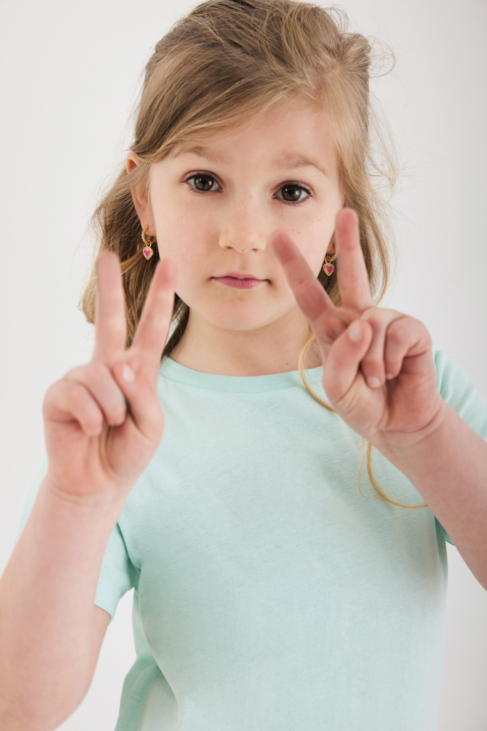 Koli kids lightweight recycled cotton t-shirt, crushed mint