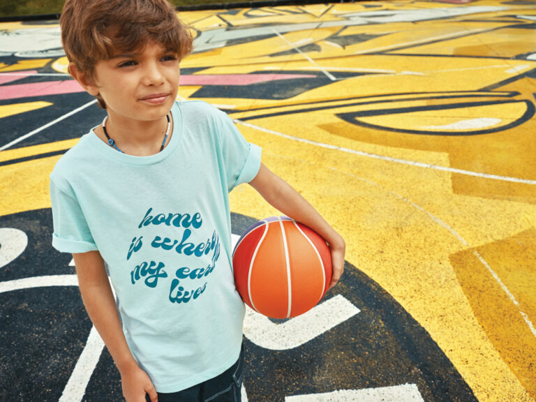 Koli kids lightweight recycled cotton t-shirt, crushed mint