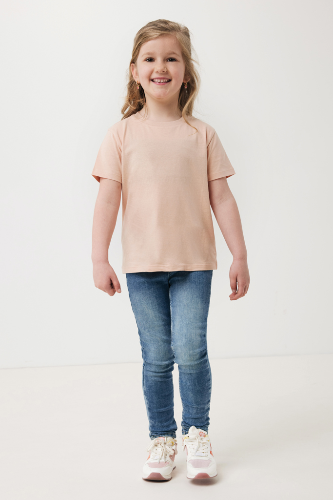 T-shirt da bambino Koli in cotone riciclato, peach nectar