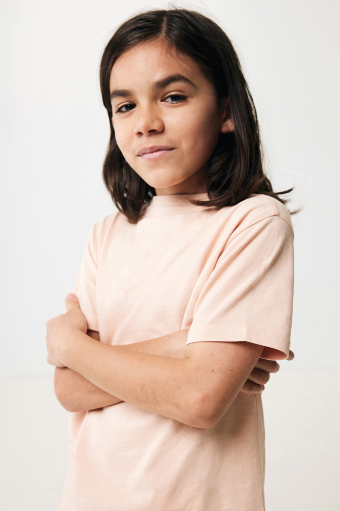 T-shirt da bambino Koli in cotone riciclato, peach nectar