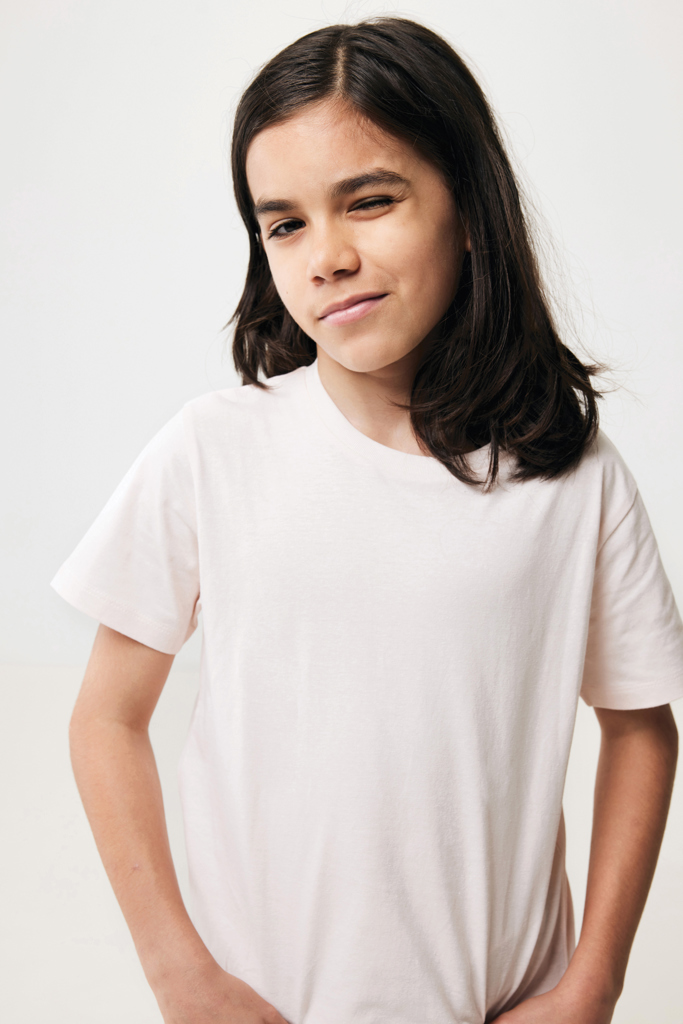 Koli kids lightweight recycled cotton t-shirt, cloud pink