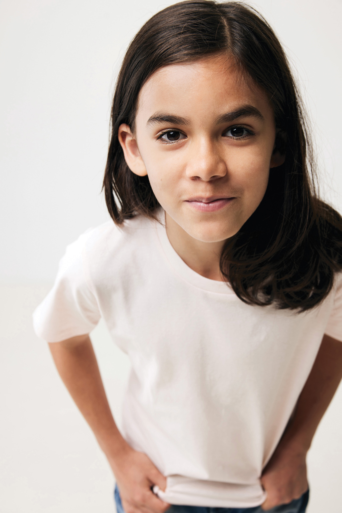 Koli kids lightweight recycled cotton t-shirt, cloud pink