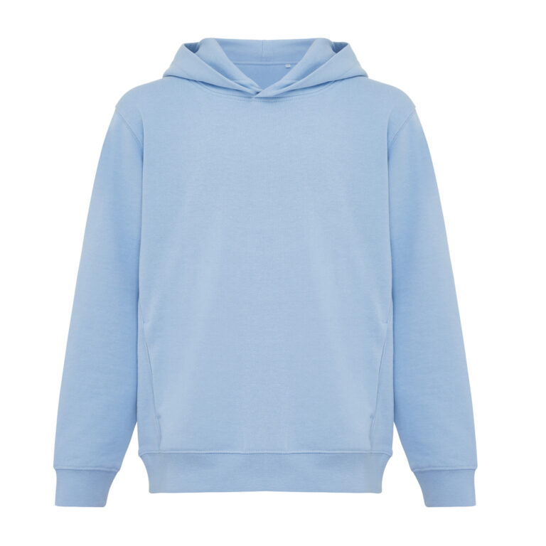 Yengo kids recycled cotton hoodie with sidepockets, sky blue