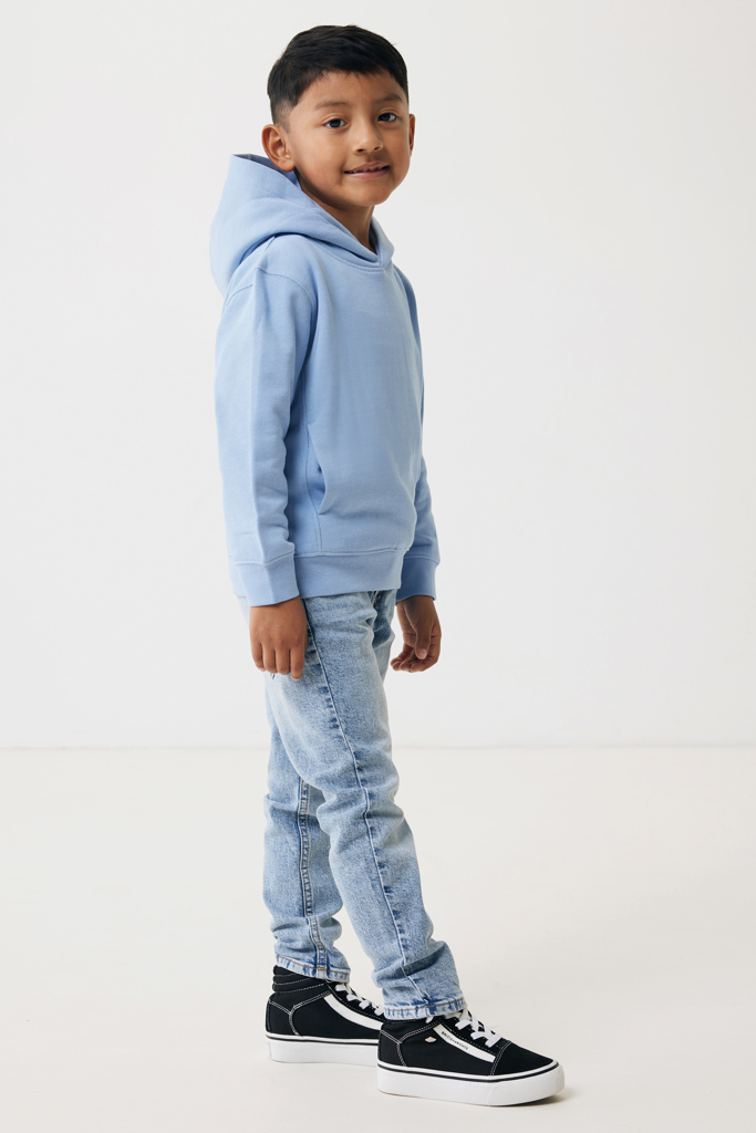 Yengo kids recycled cotton hoodie with sidepockets, sky blue