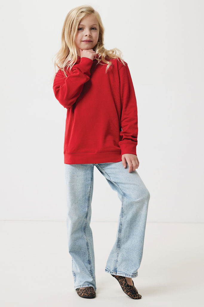 Yengo kids recycled cotton hoodie with sidepockets, red