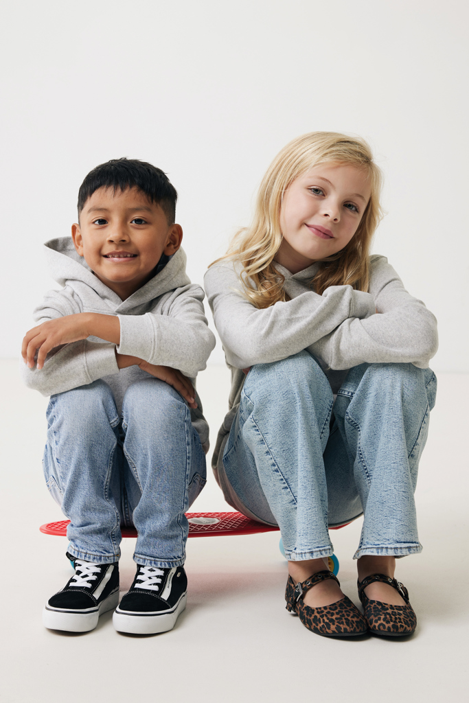 Yengo kids recycled cotton hoodie with sidepockets, light he