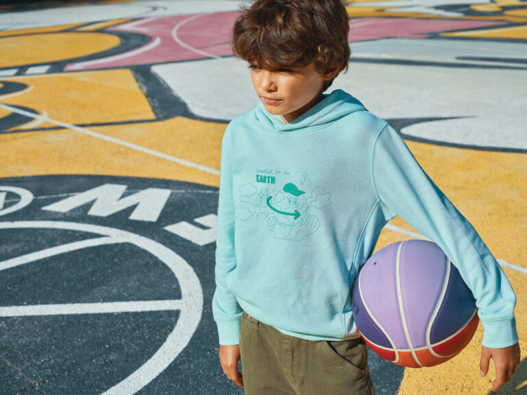 Yengo kids recycled cotton hoodie with sidepockets, crushed