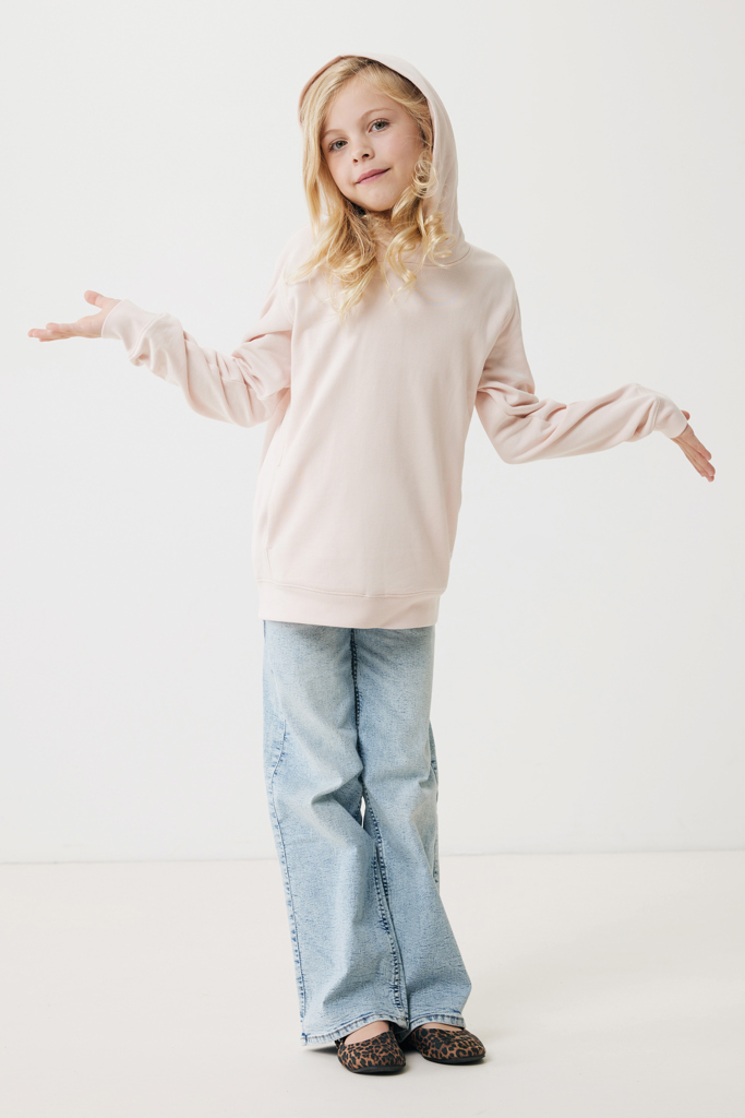 Yengo kids recycled cotton hoodie with sidepockets, cloud pi