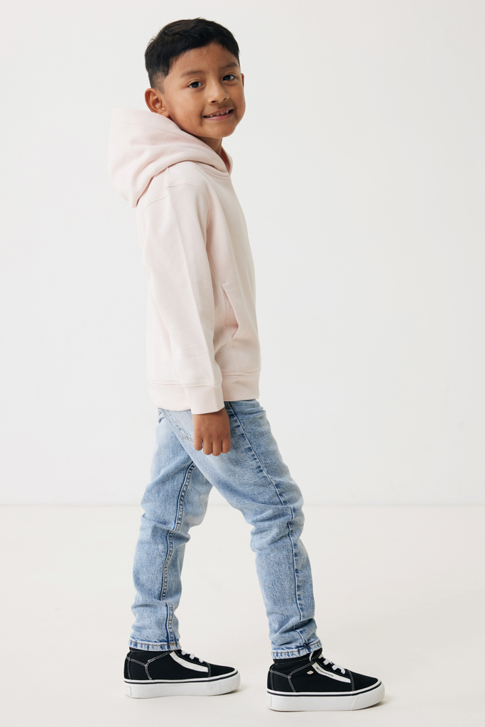 Yengo kids recycled cotton hoodie with sidepockets, cloud pi
