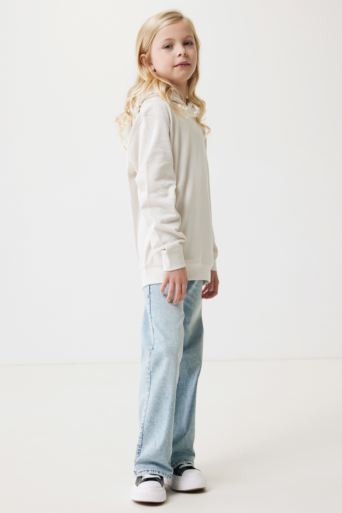 Yengo kids recycled cotton hoodie with sidepockets, ivory wh
