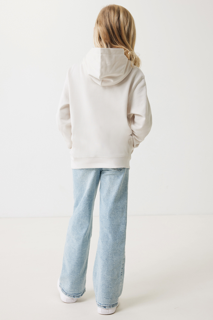 Yengo kids recycled cotton hoodie with sidepockets, ivory wh