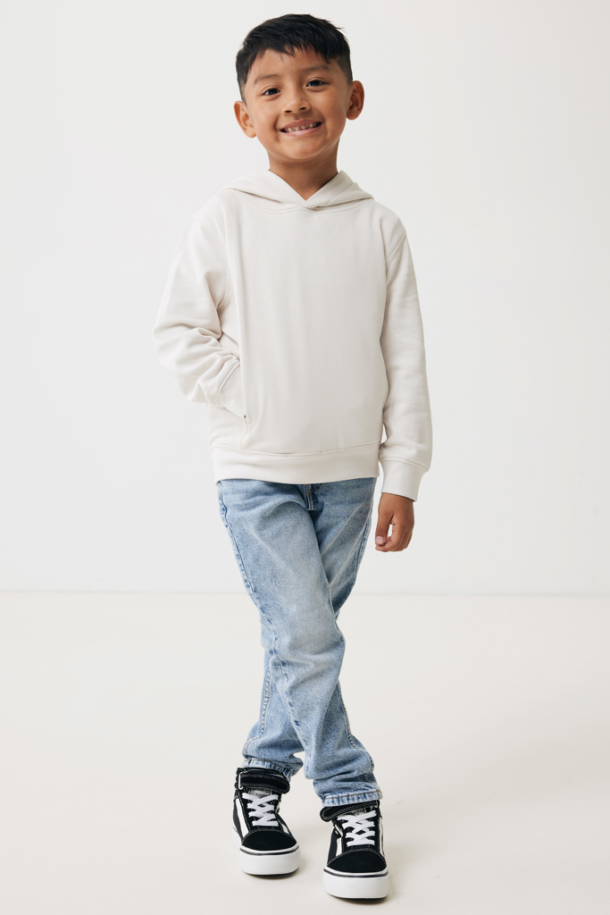 Yengo kids recycled cotton hoodie with sidepockets, ivory wh