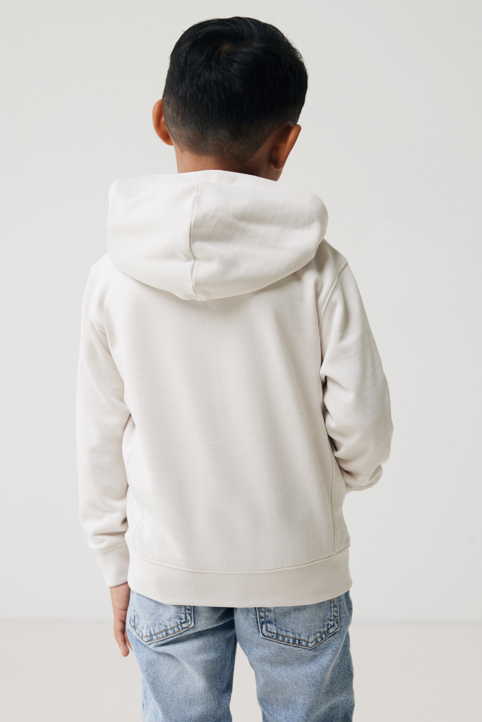 Yengo kids recycled cotton hoodie with sidepockets, ivory wh