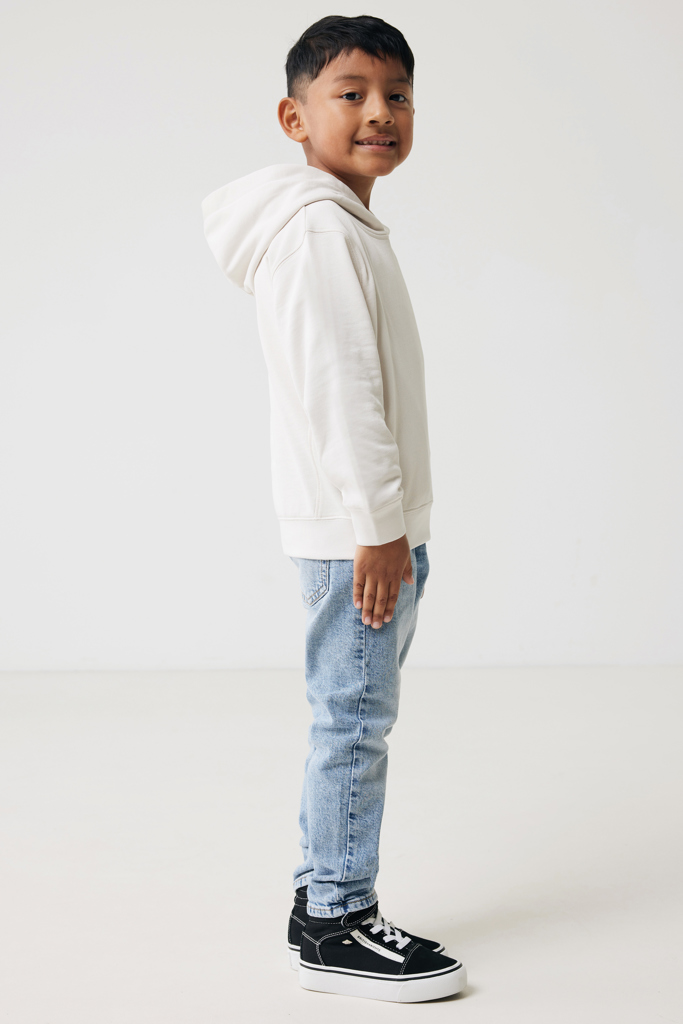 Yengo kids recycled cotton hoodie with sidepockets, ivory wh