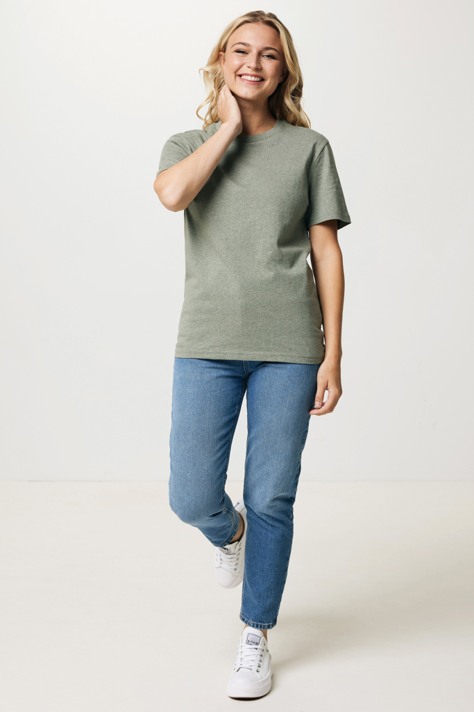 T-shirt Manuel in cotone riciclato non tinto, heather green