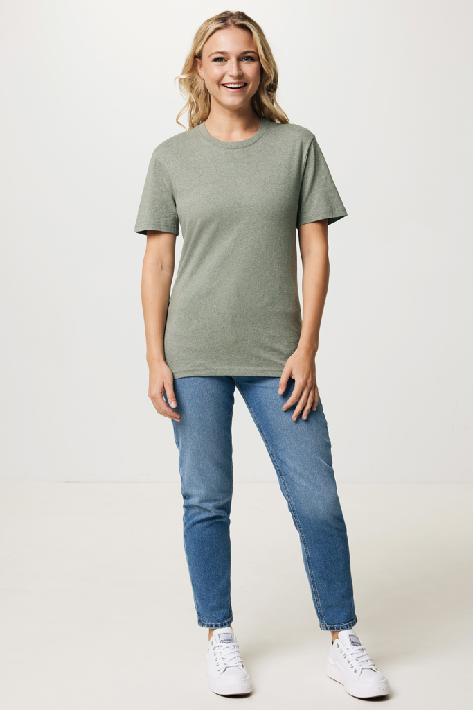 T-shirt Manuel in cotone riciclato non tinto, heather green