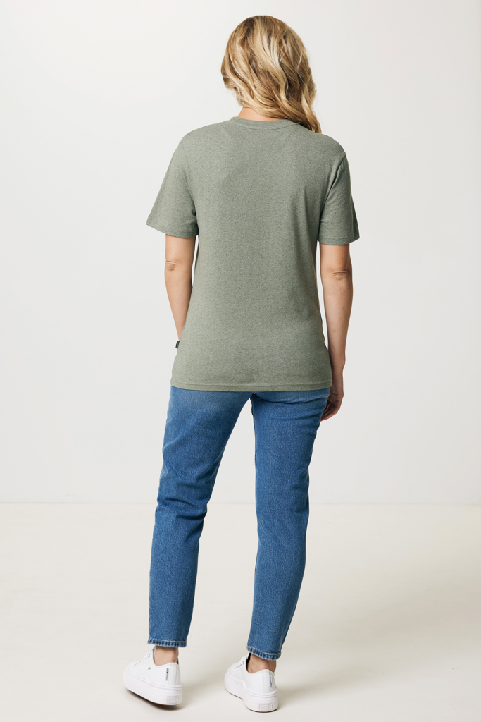 T-shirt Manuel in cotone riciclato non tinto, heather green