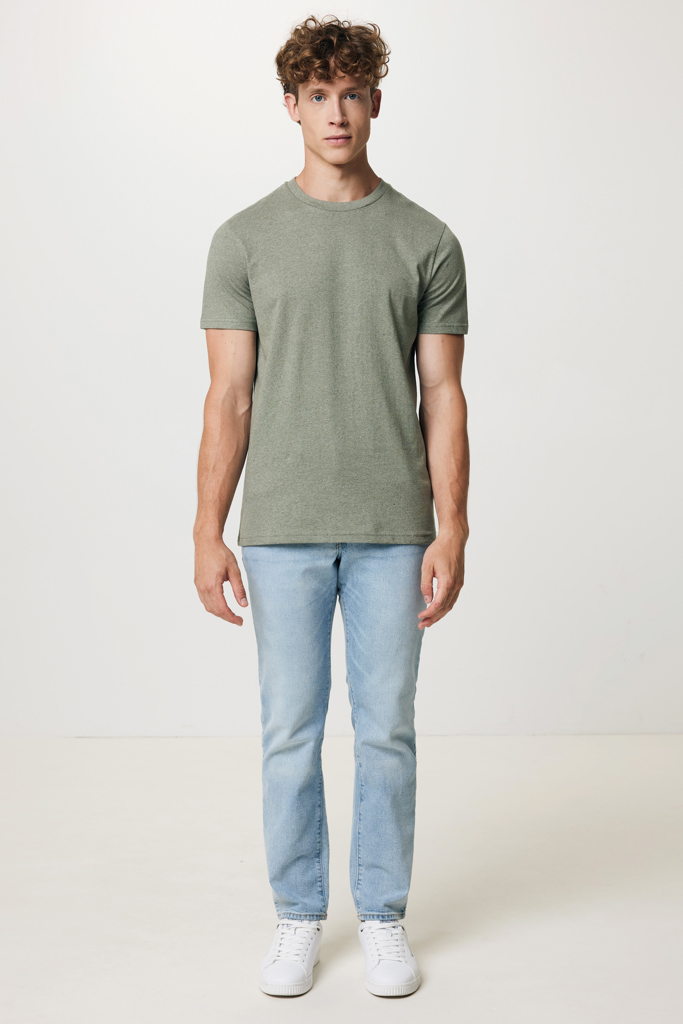 T-shirt Manuel in cotone riciclato non tinto, heather green
