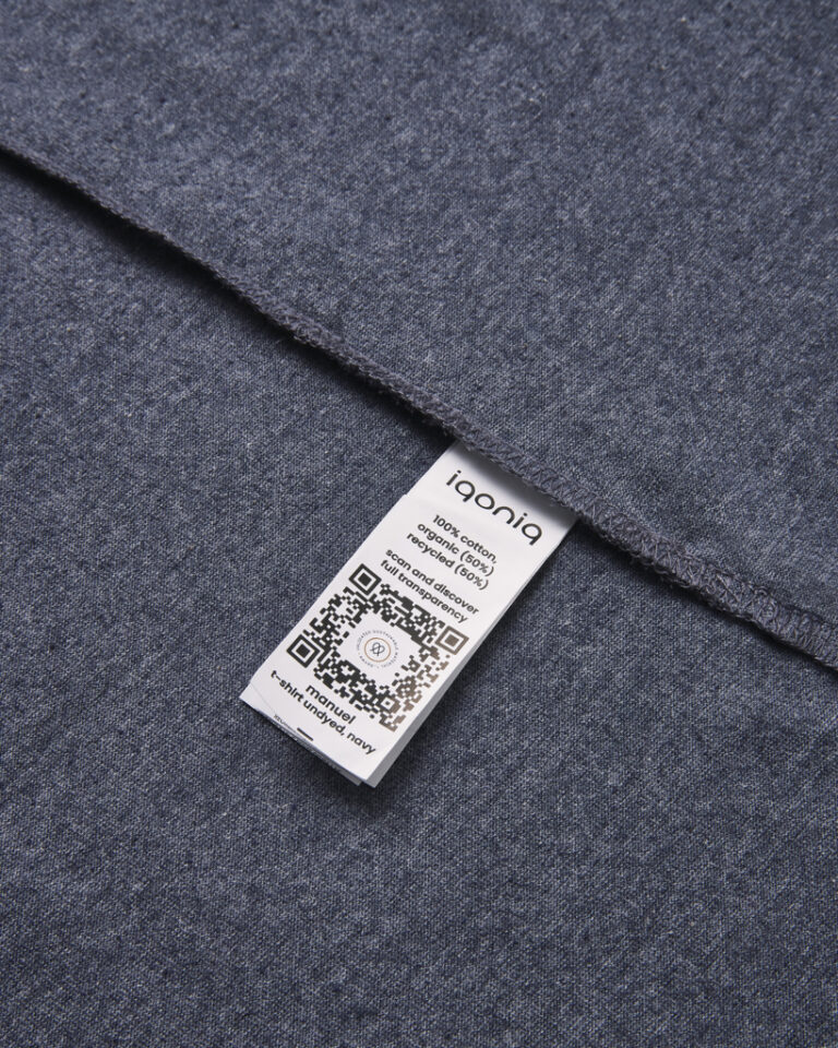 T-shirt Manuel in cotone riciclato non tinto, heather navy