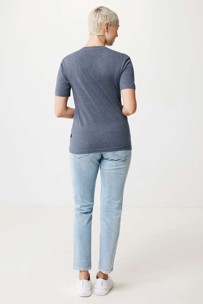 T-shirt Manuel in cotone riciclato non tinto, heather navy