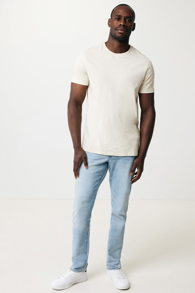 Manuel gerecycled katoen t-shirt ongeverfd, natural raw