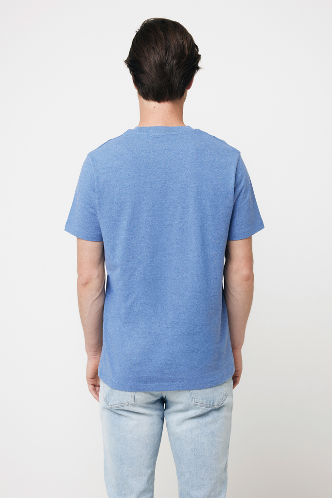 Manuel gerecycled katoen t-shirt ongeverfd, heather blue
