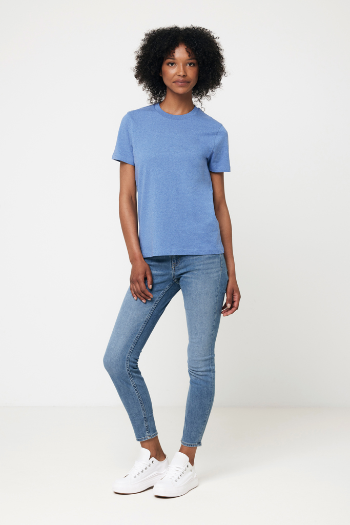 Manuel gerecycled katoen t-shirt ongeverfd, heather blue