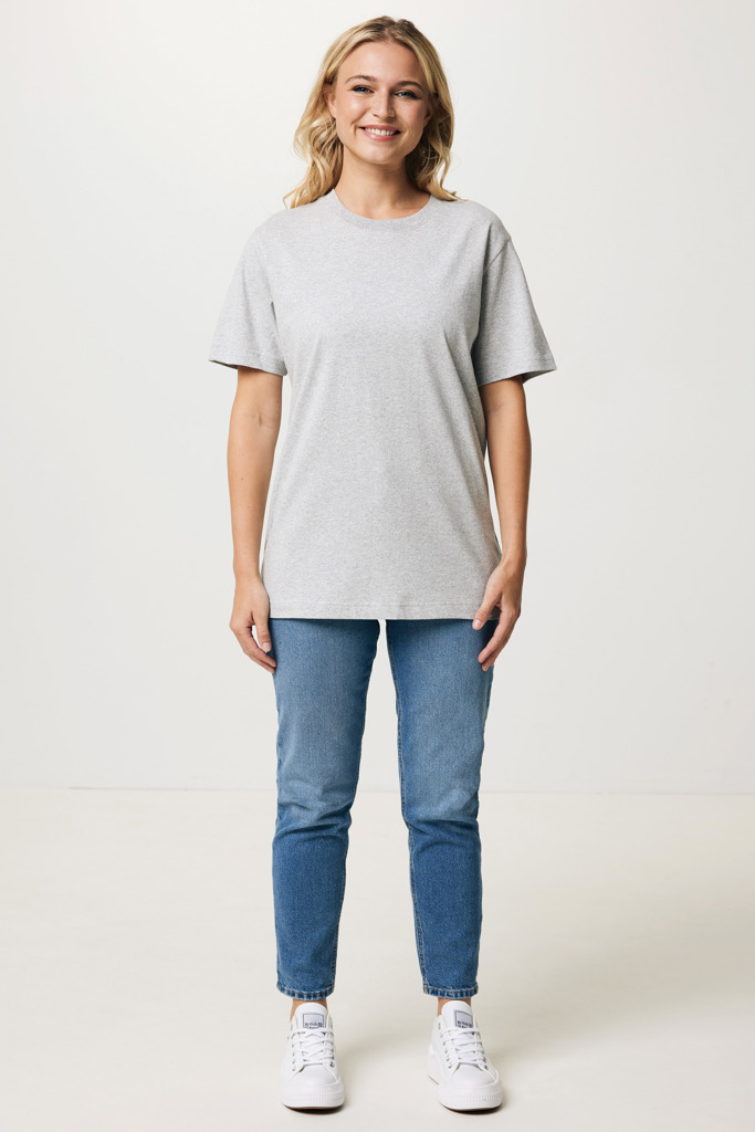 Kakadu relaxed T-Shirt aus recycelter Baumwolle, heather gre