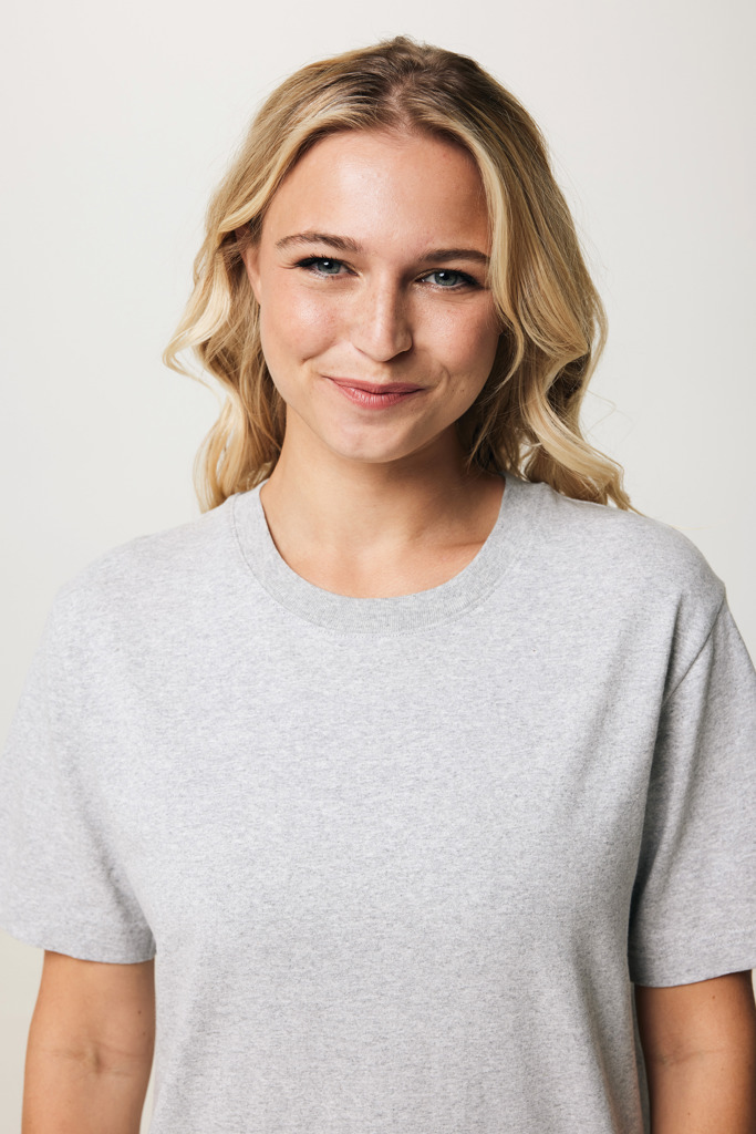 Kakadu relaxed T-Shirt aus recycelter Baumwolle, heather gre