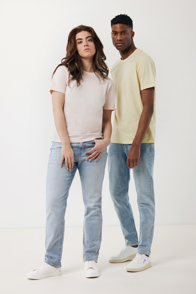 Sierra lättvikt t-shirt i återvunnen bomull, cream yellow