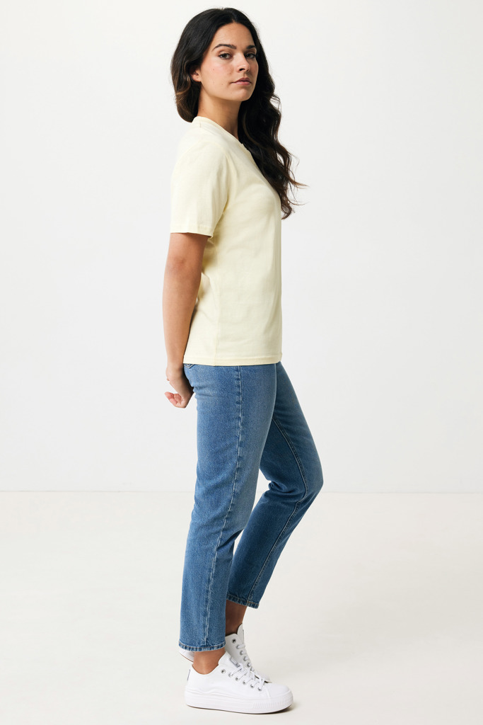 Sierra lättvikt t-shirt i återvunnen bomull, cream yellow