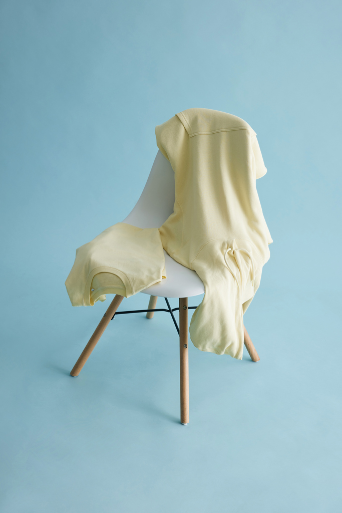 Sierra lättvikt t-shirt i återvunnen bomull, cream yellow