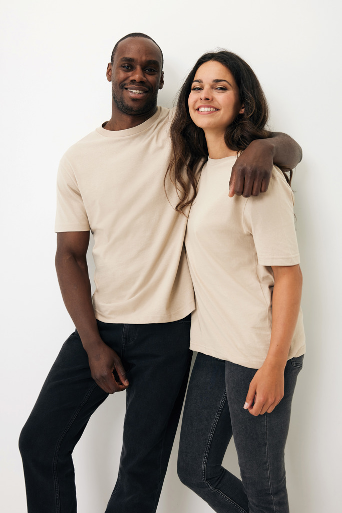 T-shirt coupe boxy en coton recyclé Teide, desert