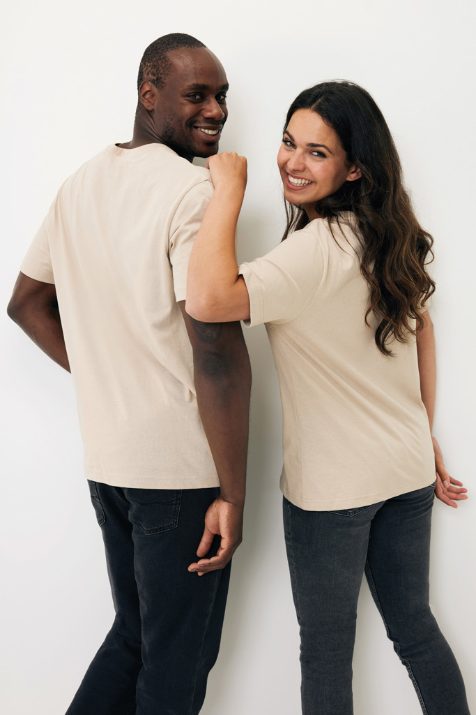 T-shirt coupe boxy en coton recyclé Teide, desert