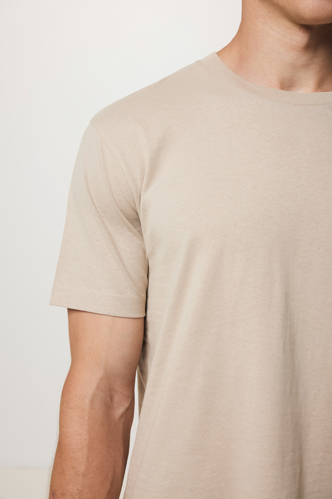 T-shirt coupe boxy en coton recyclé Teide, desert