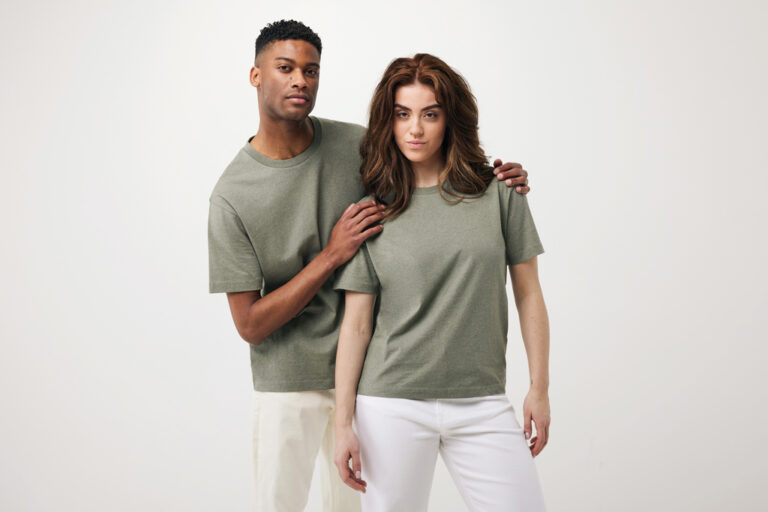 Teide recycled cotton t-shirt, heather green
