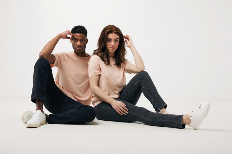 Teide recycled cotton t-shirt, peach nectar