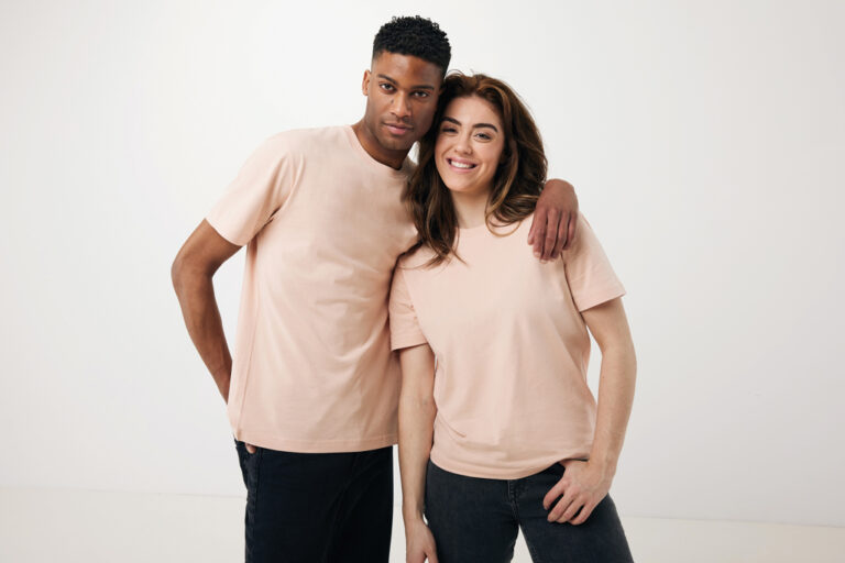 Teide recycled cotton t-shirt, peach nectar